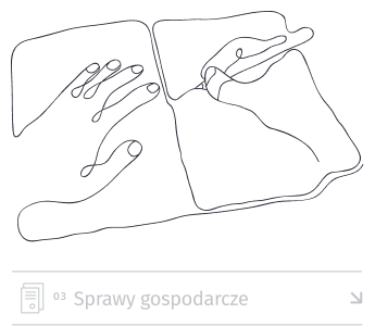 Minimalistyczna grafika line-art dłoni i moduł usług w projekcie strony dla prawnika